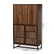 Baxton Studio Neil Modern Walnut Brown Finished Wood and Black Finished Metal Multipurpose Storage Cabinet 178-11215-Zoro - alternate 2